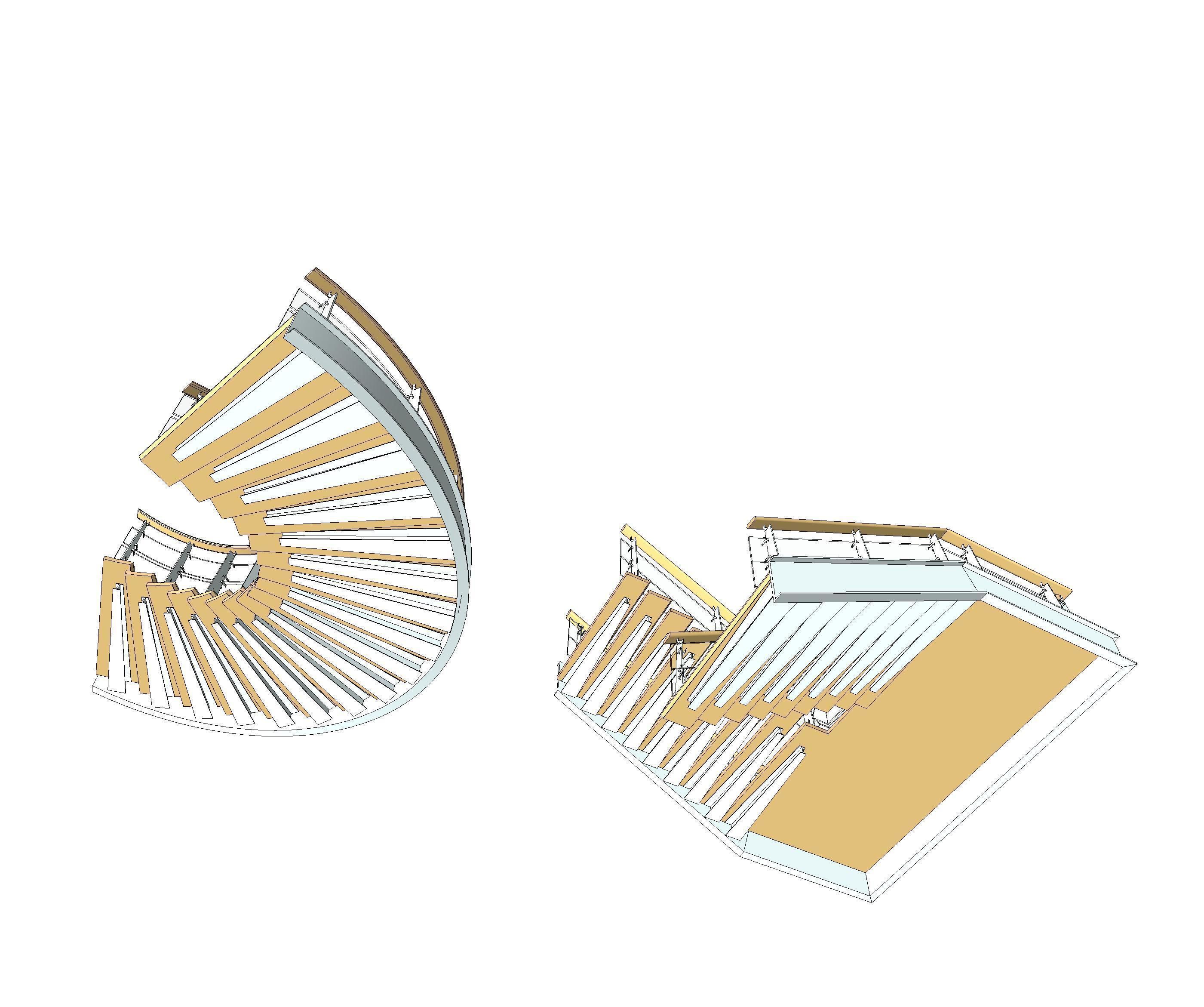 Wood-Metal Stairs 2 3D model_1