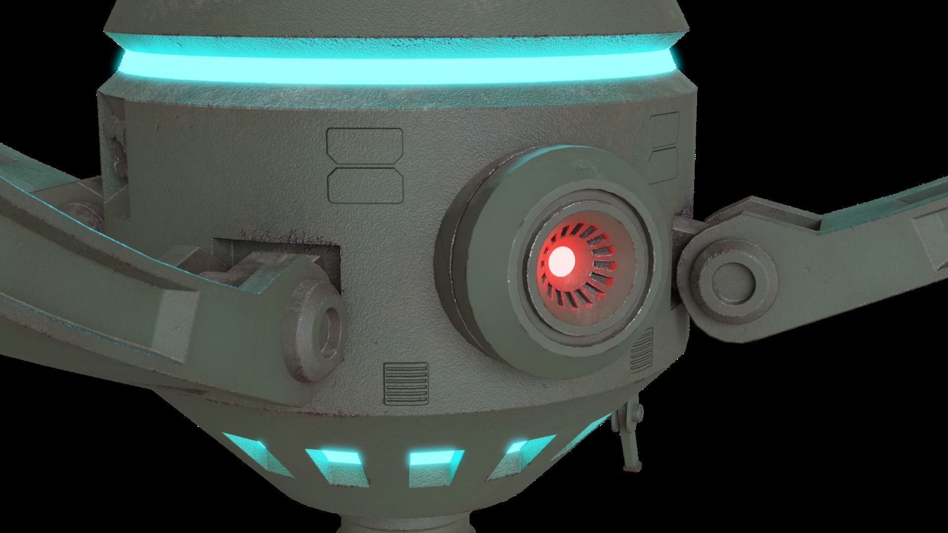 A240N Sentry Droid Low-poly 3D model_1