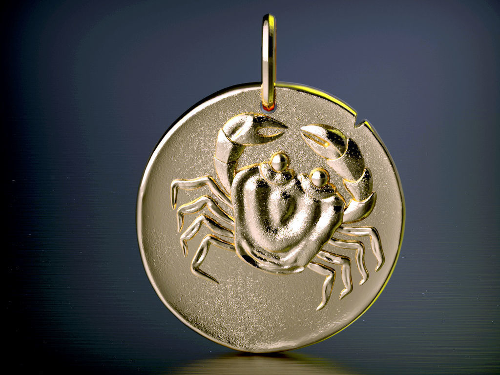 Zodiaque medal Cancer 3D print model_3