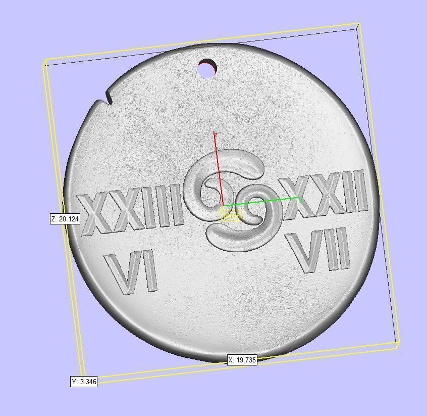 Zodiaque medal Cancer 3D print model_7