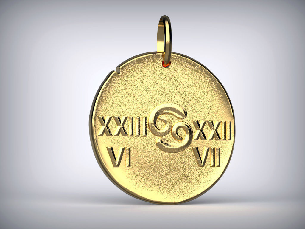 Zodiaque medal Cancer 3D print model_2