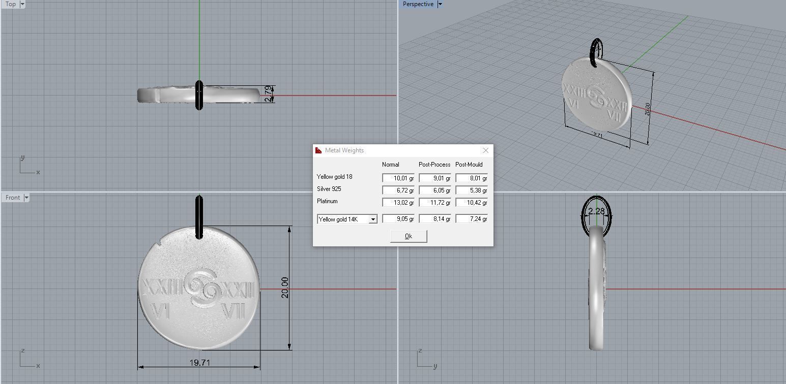 Zodiaque medal Cancer 3D print model_8