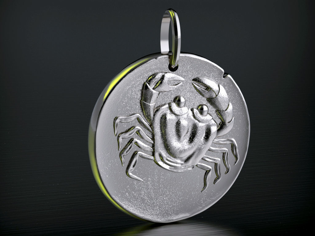 Zodiaque medal Cancer 3D print model_5