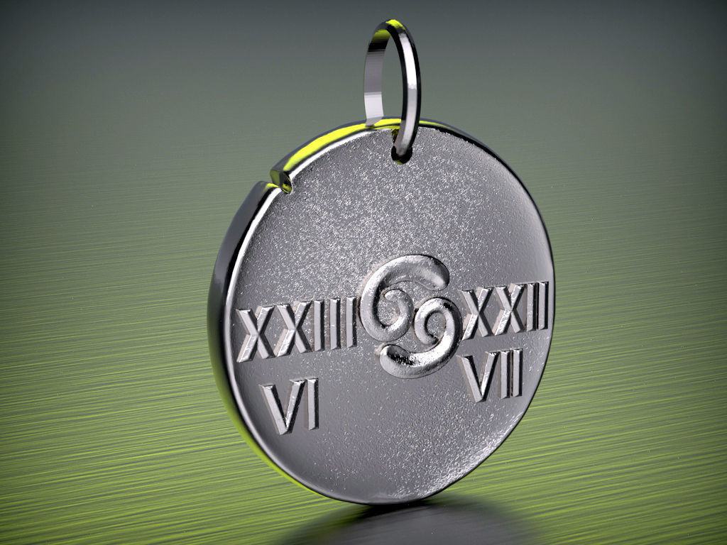 Zodiaque medal Cancer 3D print model_4
