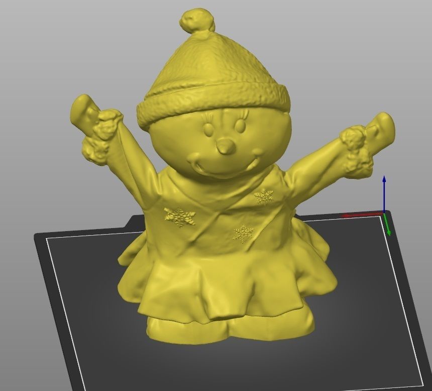 snow woman cheer 3D print model_4
