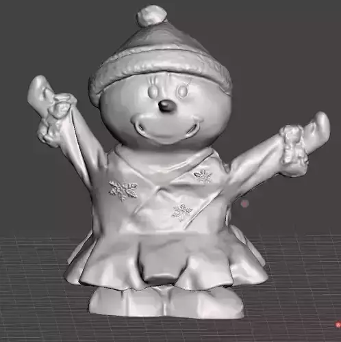 snow woman cheer 3D print model