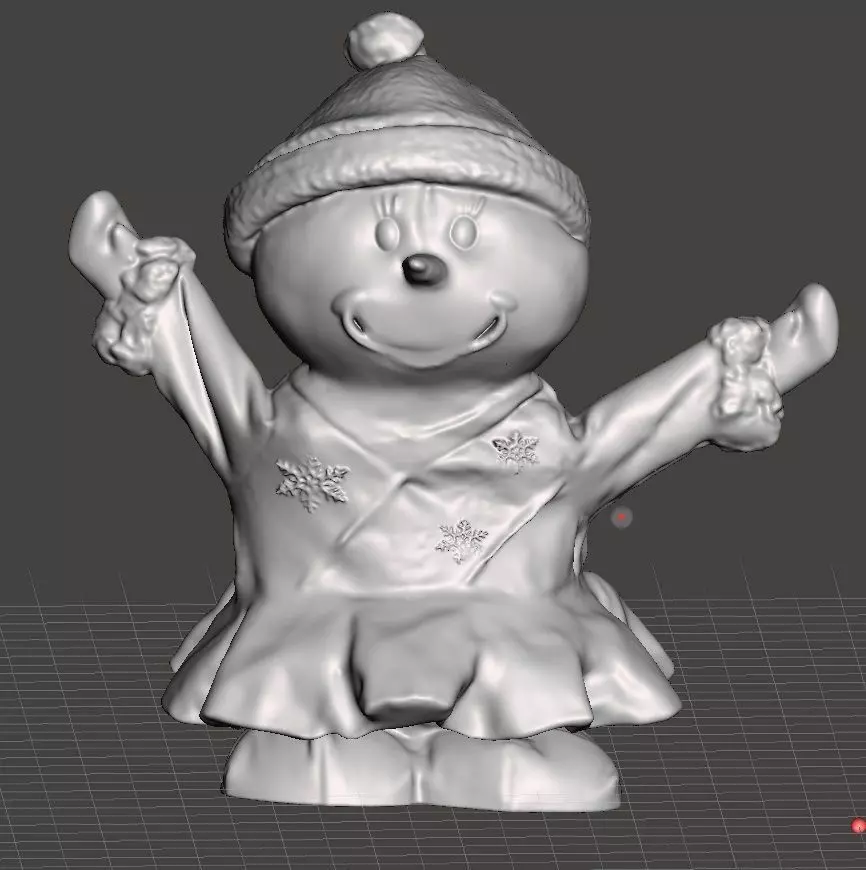snow woman cheer 3D print model_0