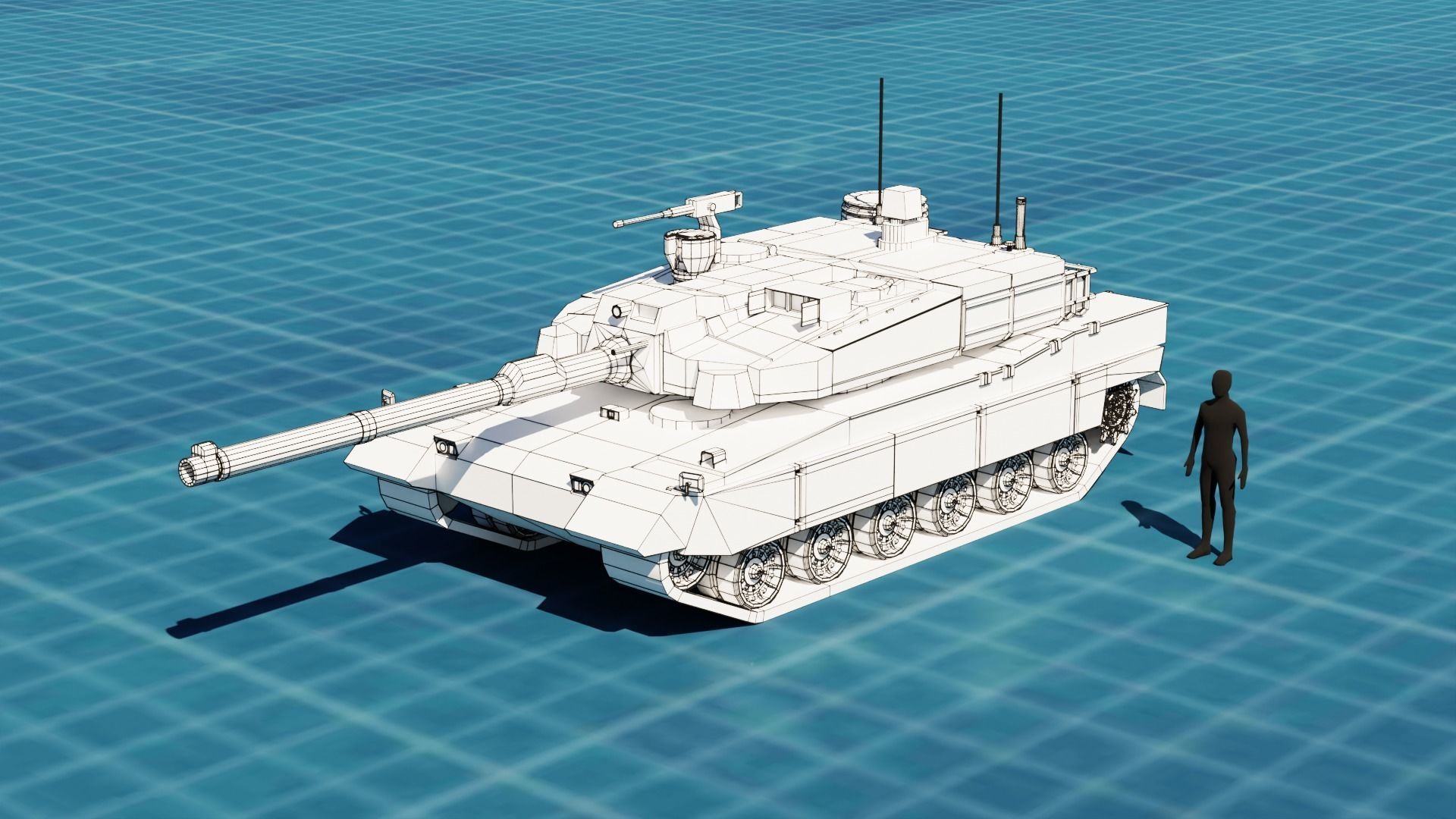 K2 Black Panther TANK BASE MESH Low-poly 3D model_11