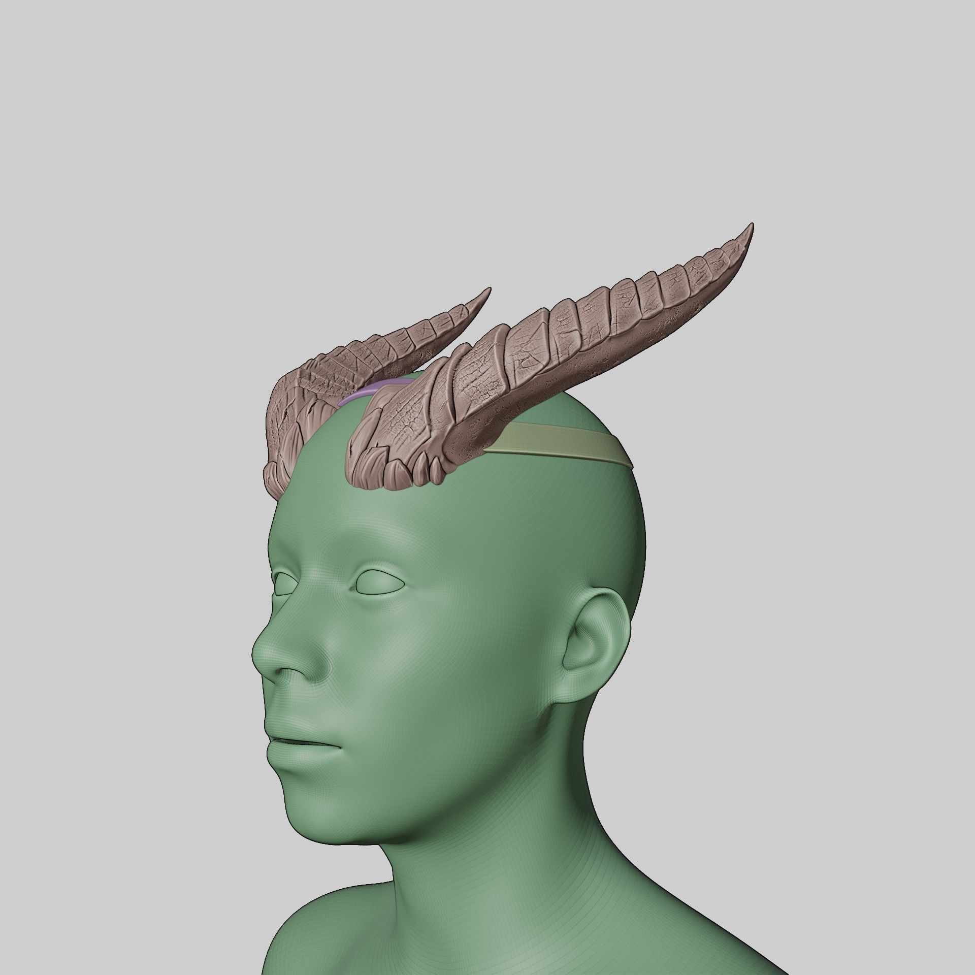 Fantasy Baleful Spikes Horns Set Baldurs Gate 3 3D print model_8