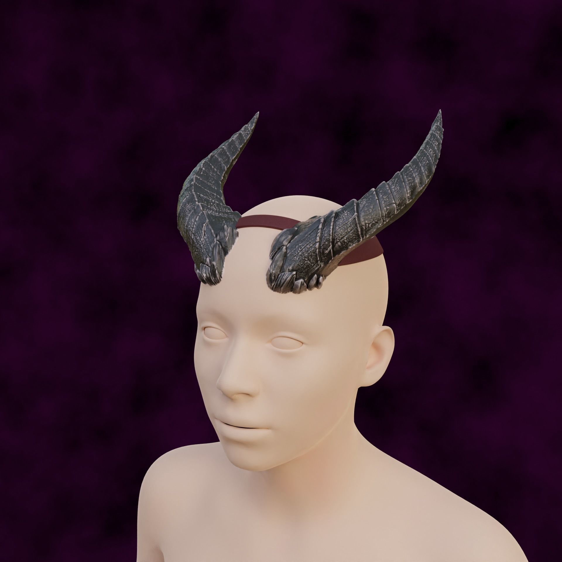 Fantasy Baleful Spikes Horns Set Baldurs Gate 3 3D print model_2