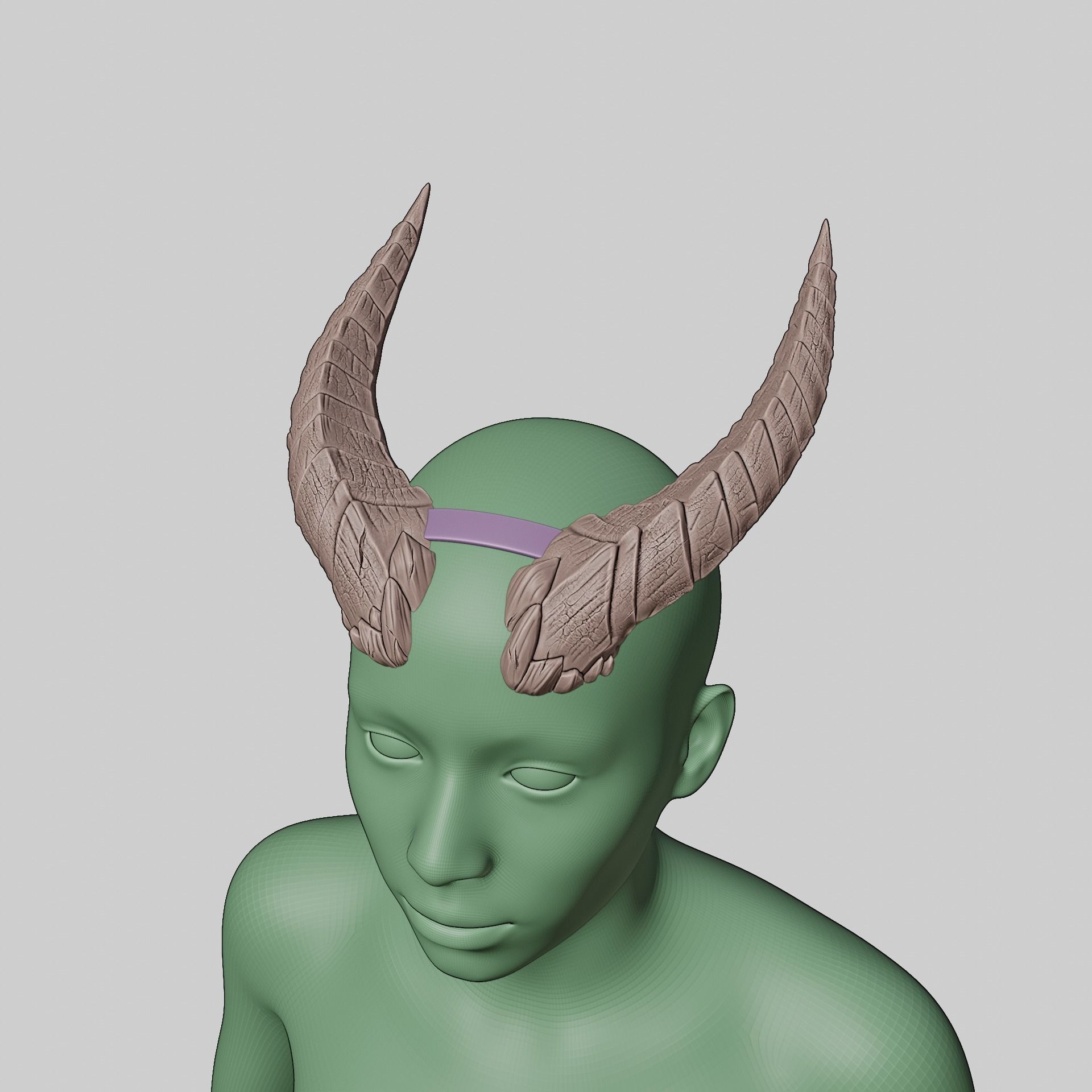 Fantasy Baleful Spikes Horns Set Baldurs Gate 3 3D print model_10