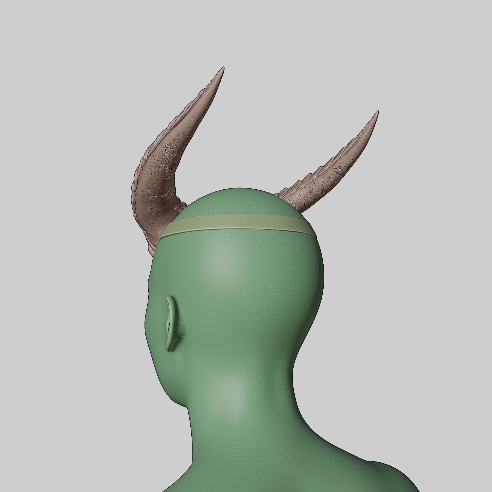 Fantasy Baleful Spikes Horns Set Baldurs Gate 3 3D print model_11