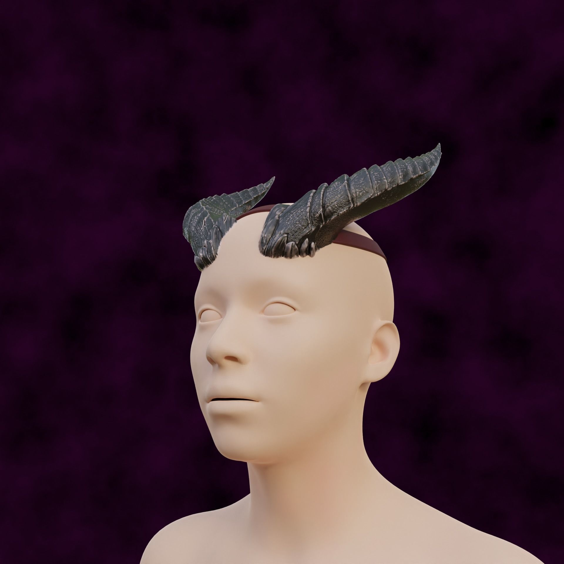 Fantasy Baleful Spikes Horns Set Baldurs Gate 3 3D print model_4