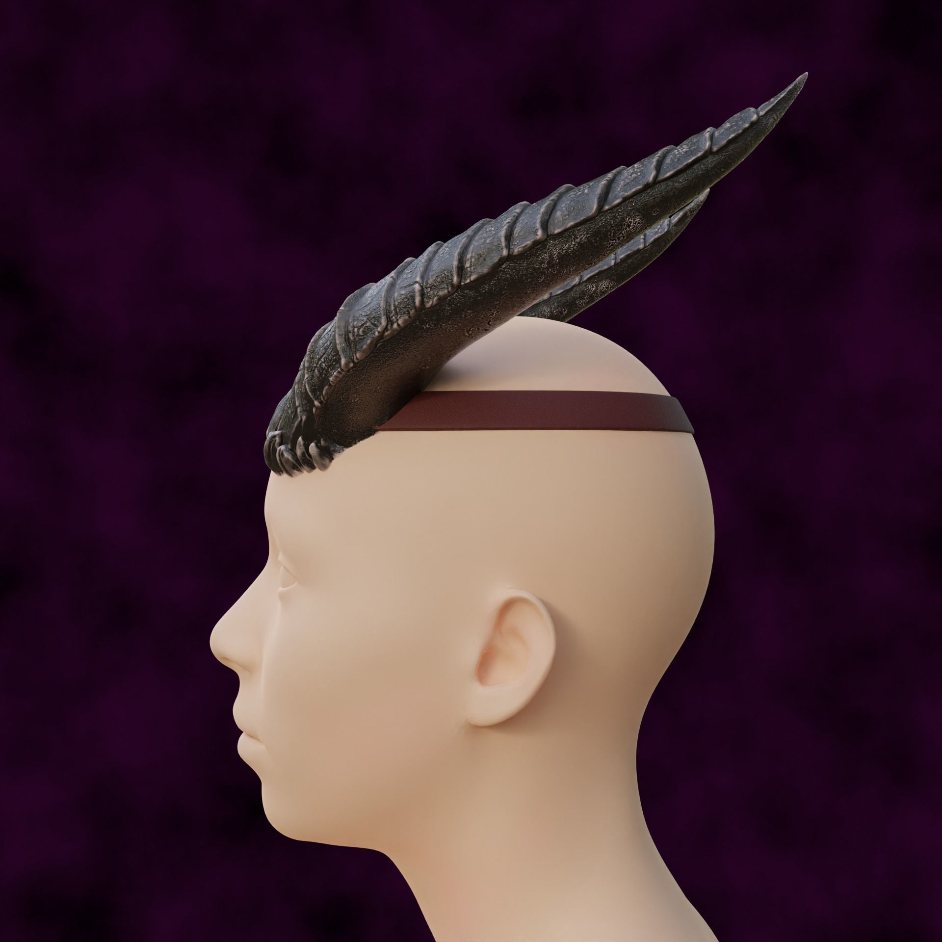 Fantasy Baleful Spikes Horns Set Baldurs Gate 3 3D print model_6
