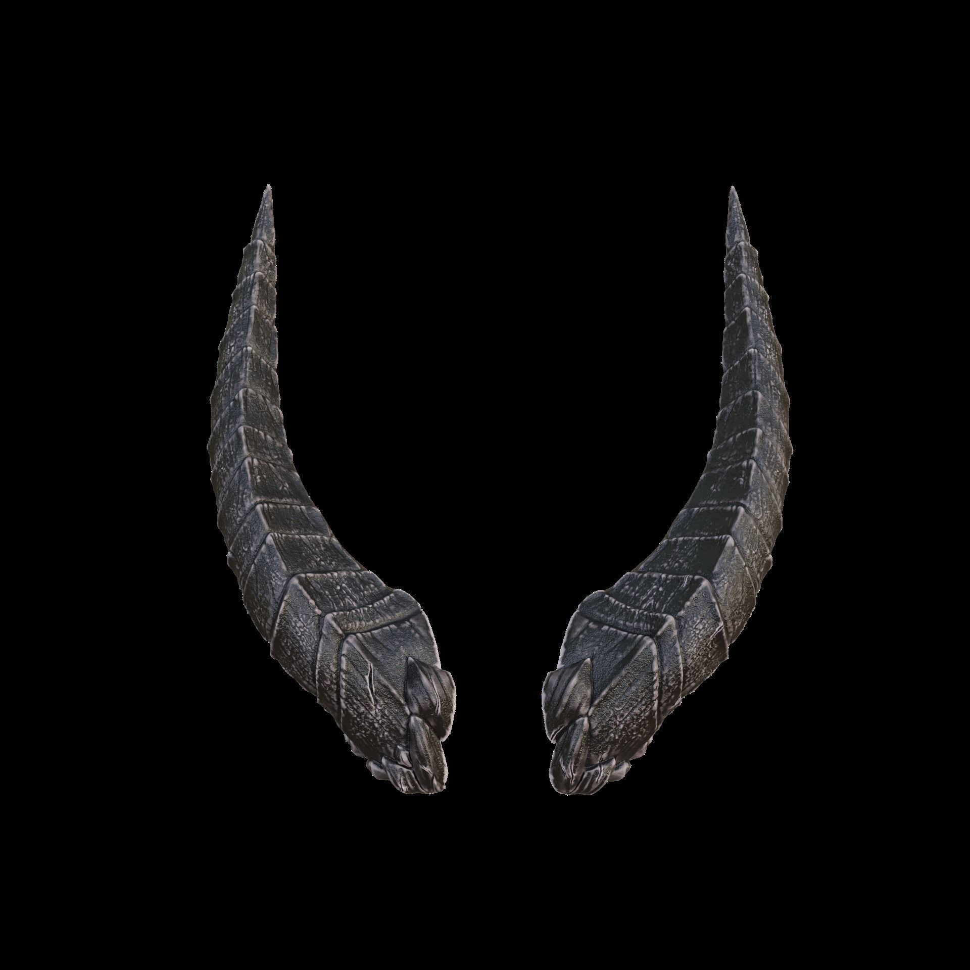 Fantasy Baleful Spikes Horns Set Baldurs Gate 3 3D print model_9