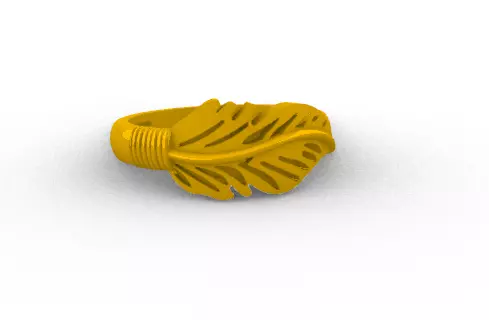 Anillo De Hoja leaf ring SM 3D print model_0