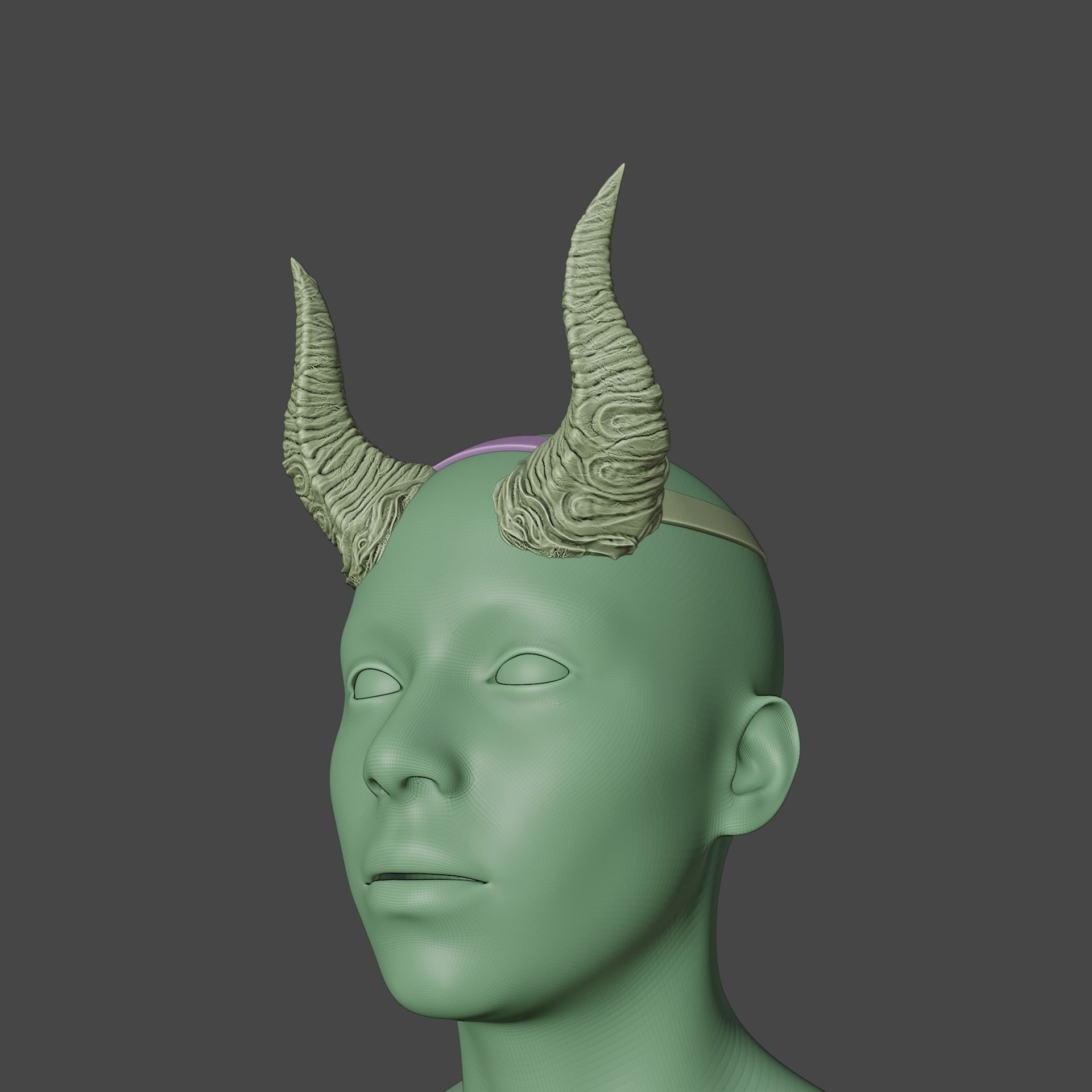 Fantasy Malbolge Spires Horns Set Baldurs Gate 3 3D print model_10