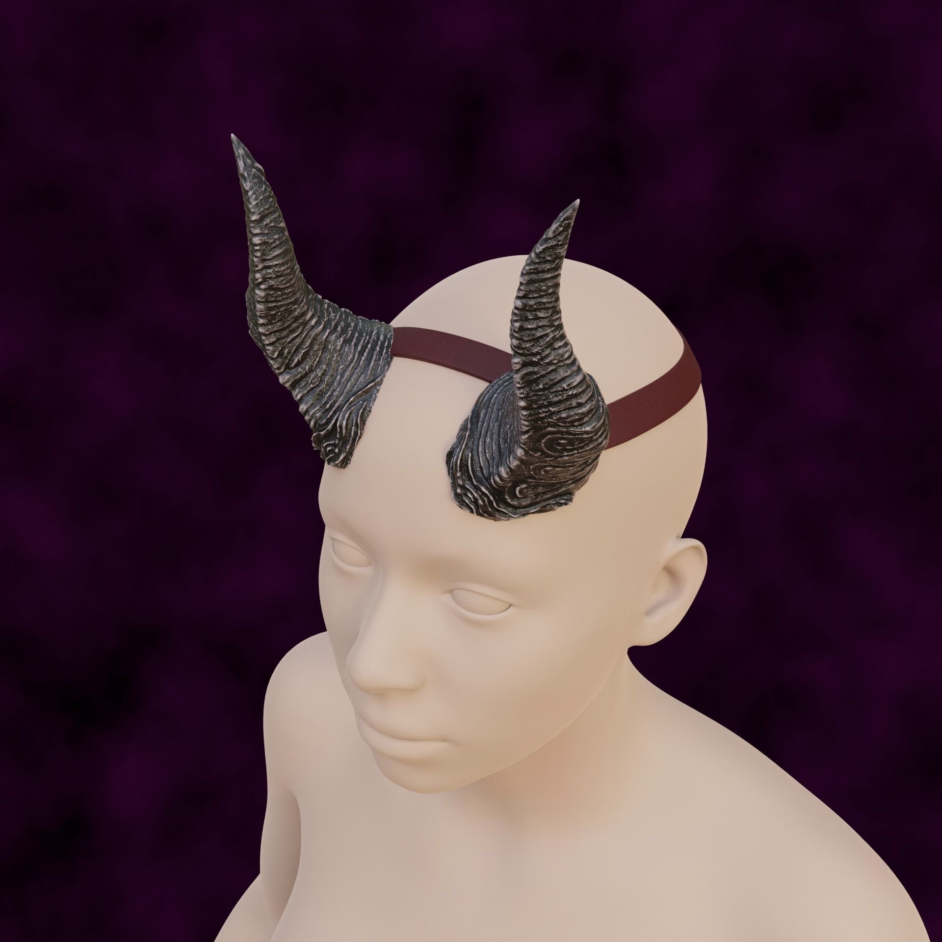 Fantasy Malbolge Spires Horns Set Baldurs Gate 3 3D print model_7