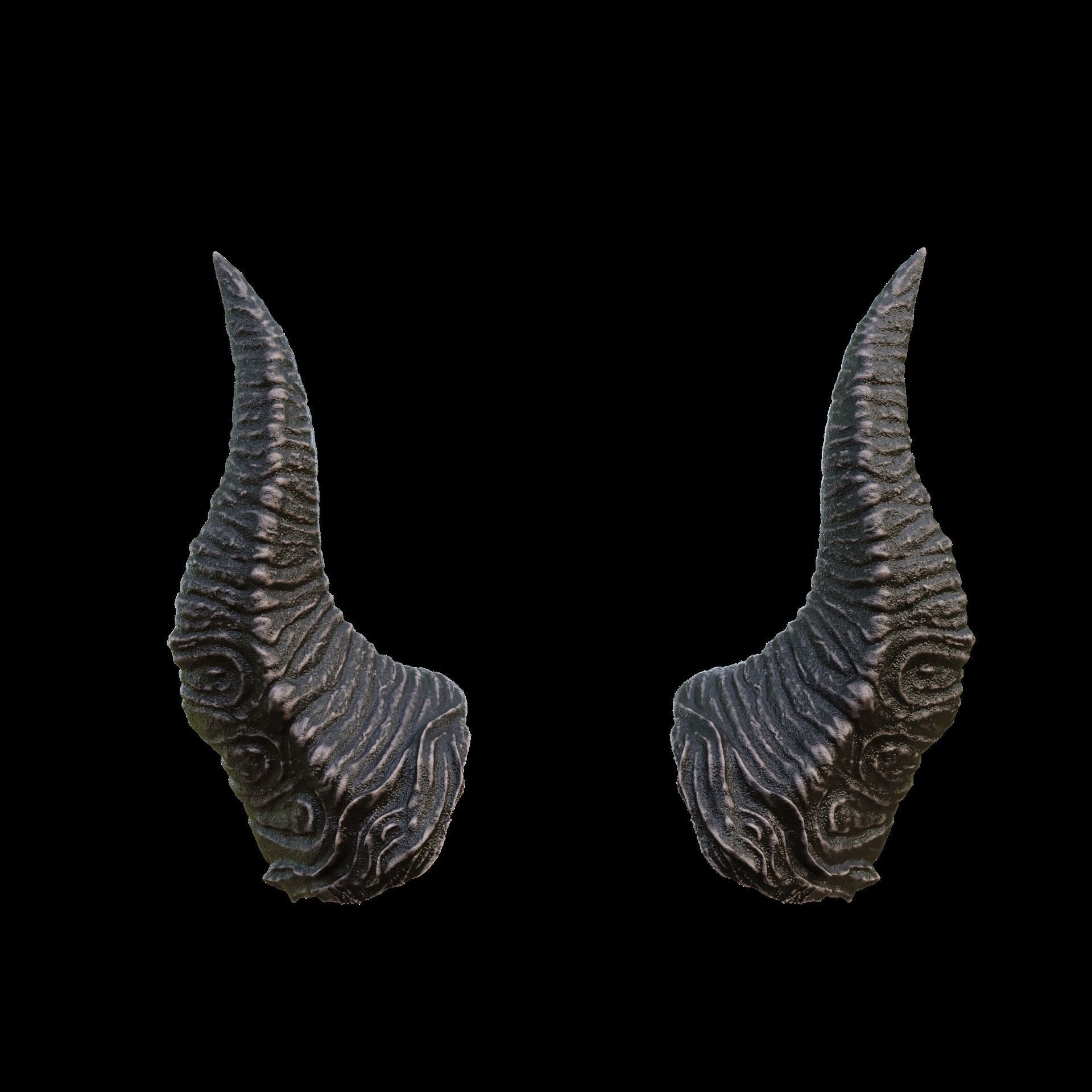 Fantasy Malbolge Spires Horns Set Baldurs Gate 3 3D print model_3