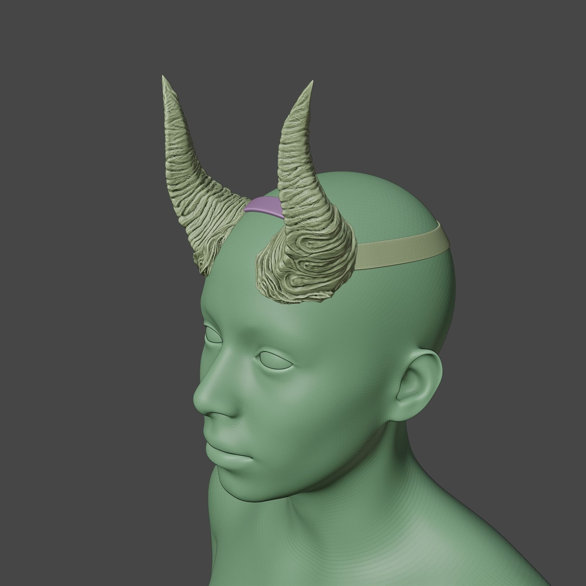 Fantasy Malbolge Spires Horns Set Baldurs Gate 3 3D print model_12