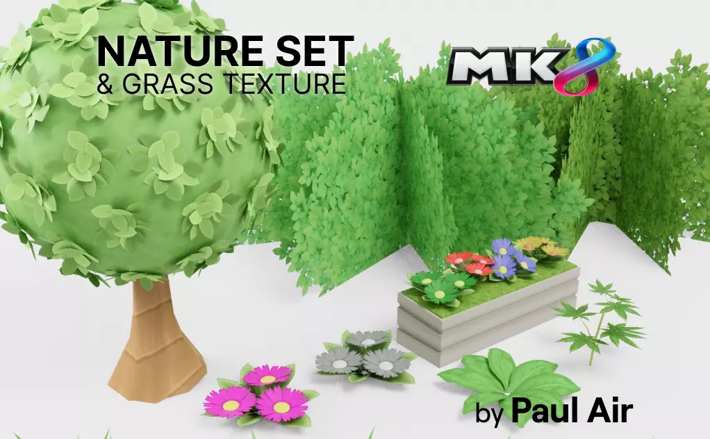 Nature Set - Mario Kart 8 Deluxe Low-poly 3D model