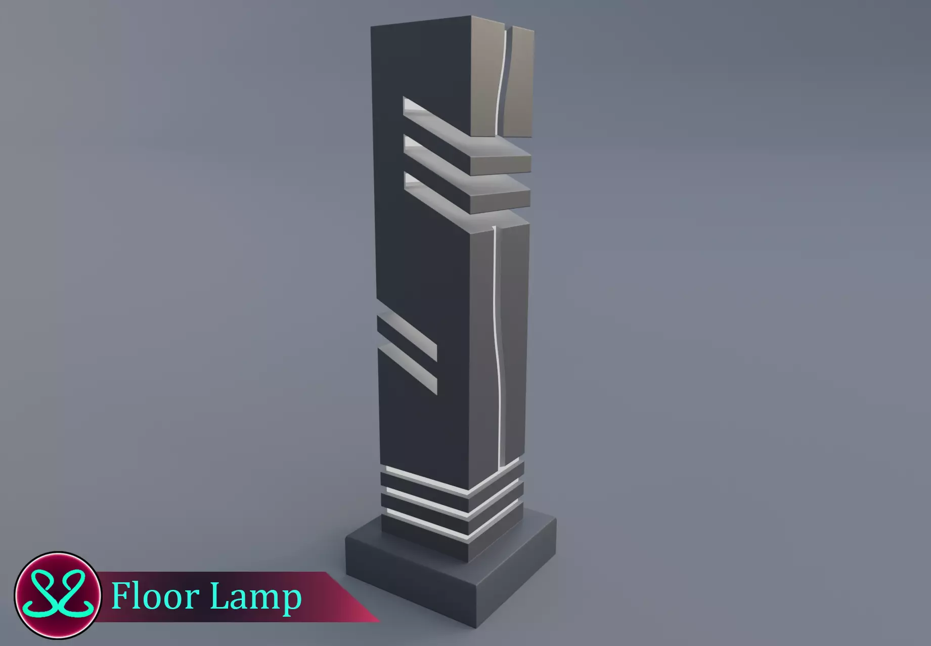 Awesome Floor Lamp Mat Gray Lamp Rgb Led Lamp Free low-poly 3D model