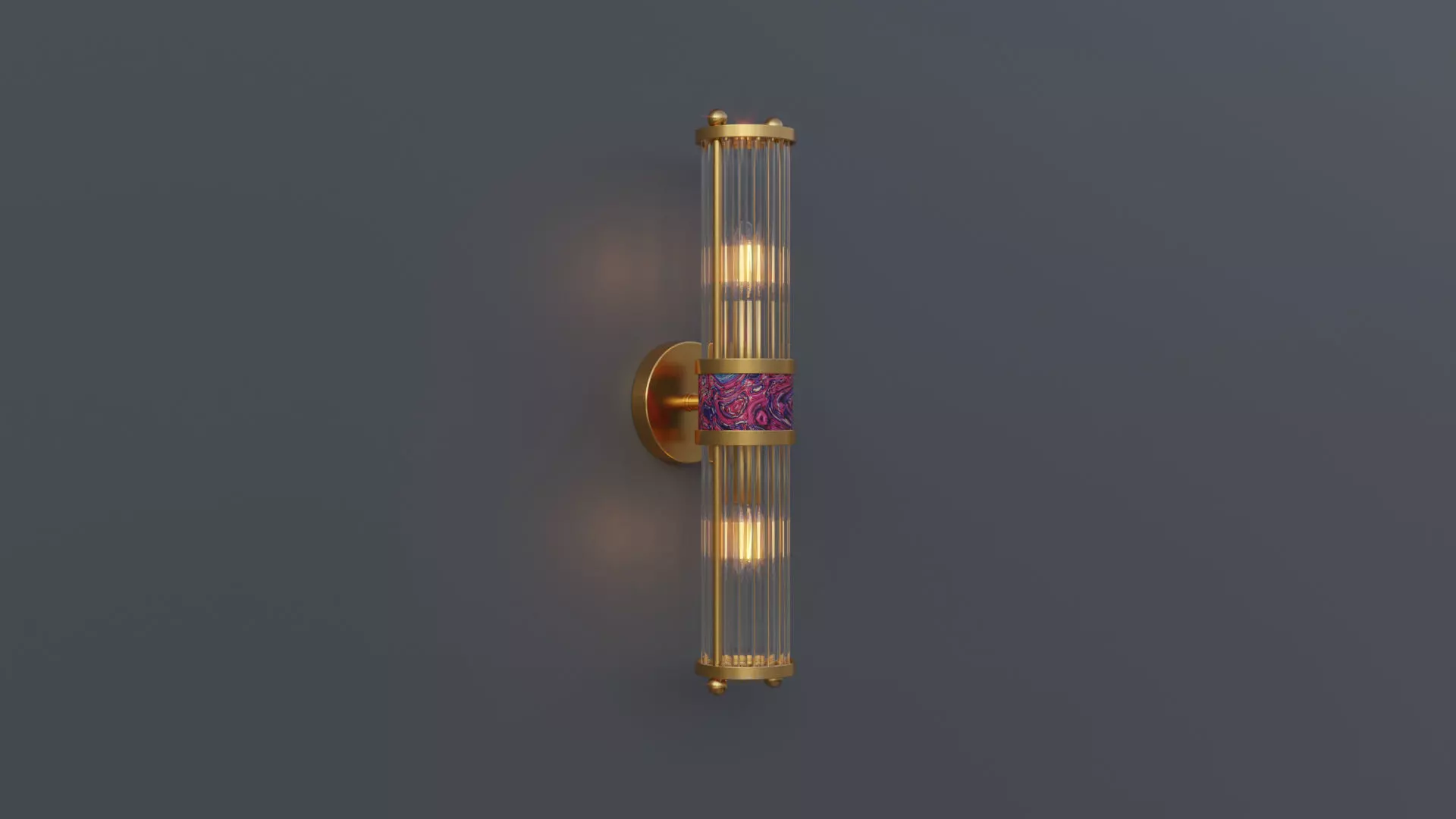 Glass Crystal Wall Light 3D model_0