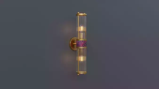 Glass Crystal Wall Light 3D model