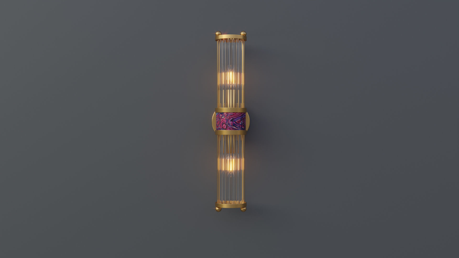Glass Crystal Wall Light 3D model_1