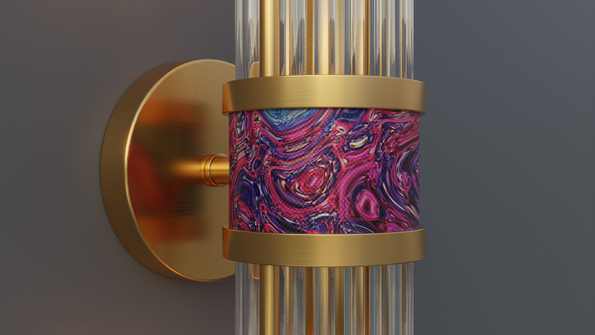 Glass Crystal Wall Light 3D model_4