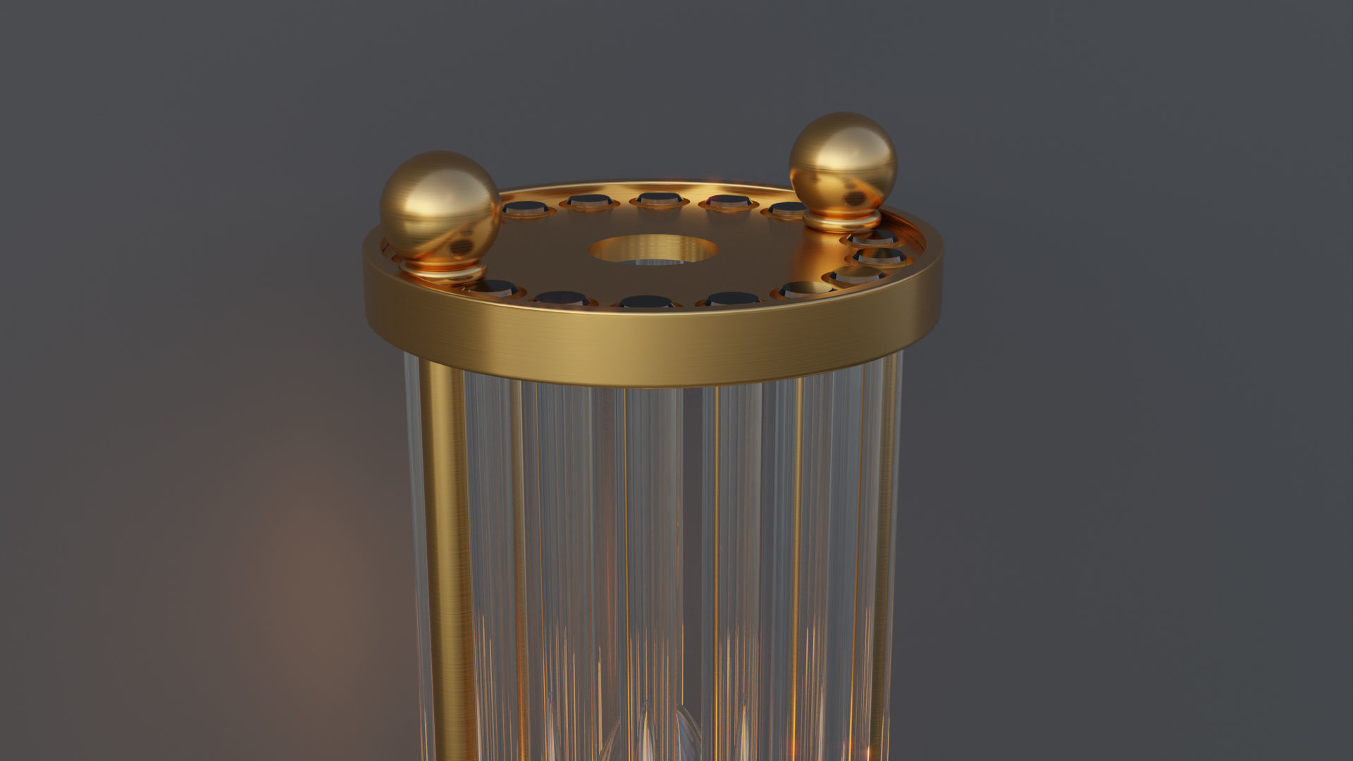 Glass Crystal Wall Light 3D model_3