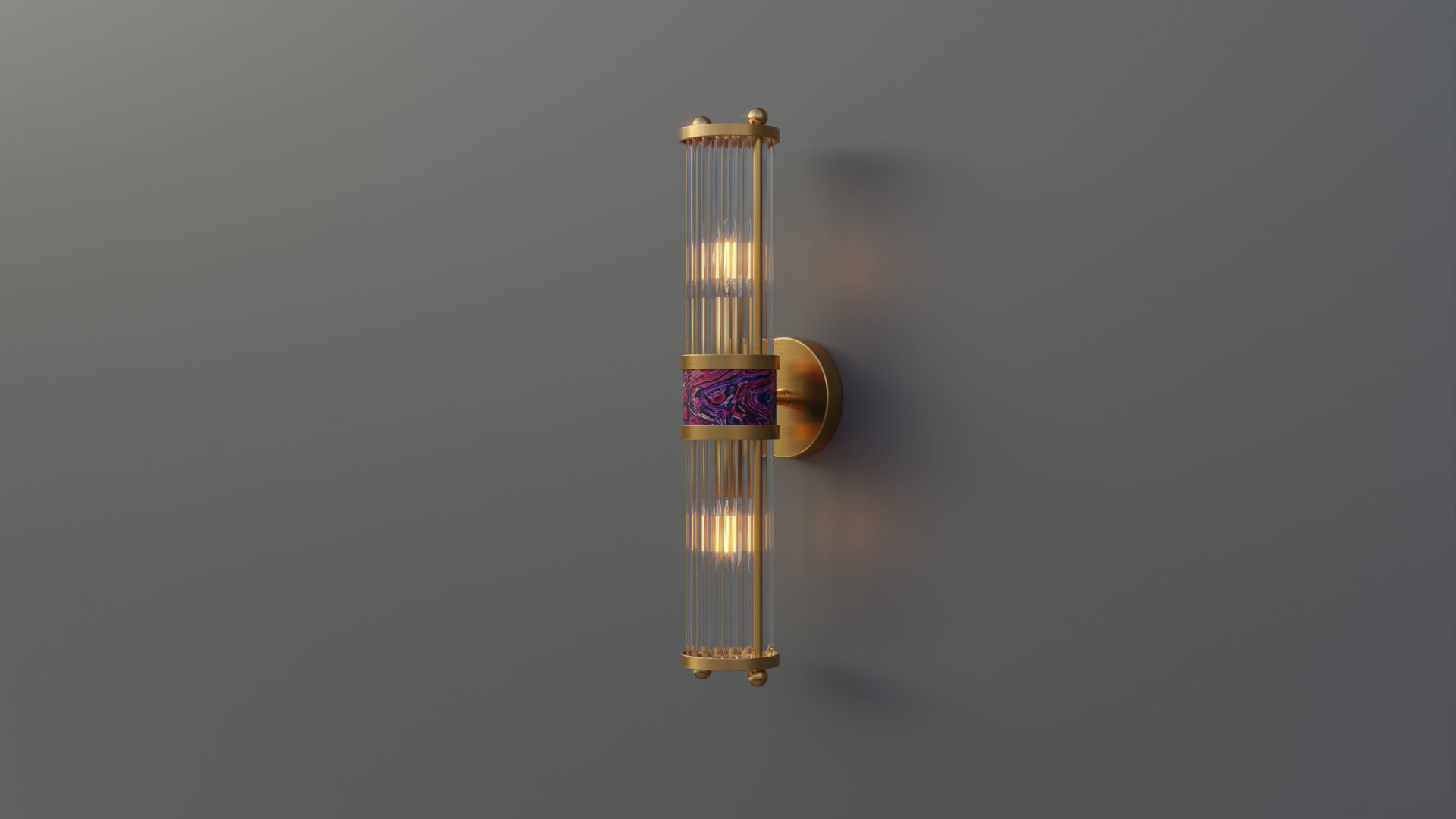 Glass Crystal Wall Light 3D model_2