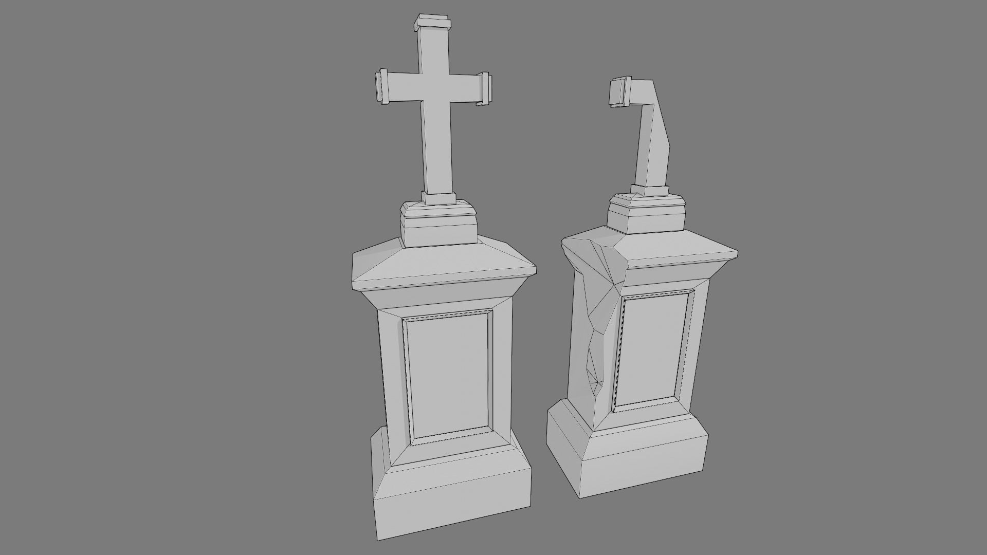 Cemetery gravestone set 2 Low-poly 3D model_18