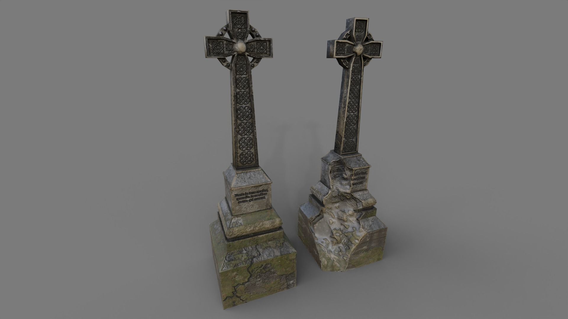 Cemetery gravestone set 2 Low-poly 3D model_13