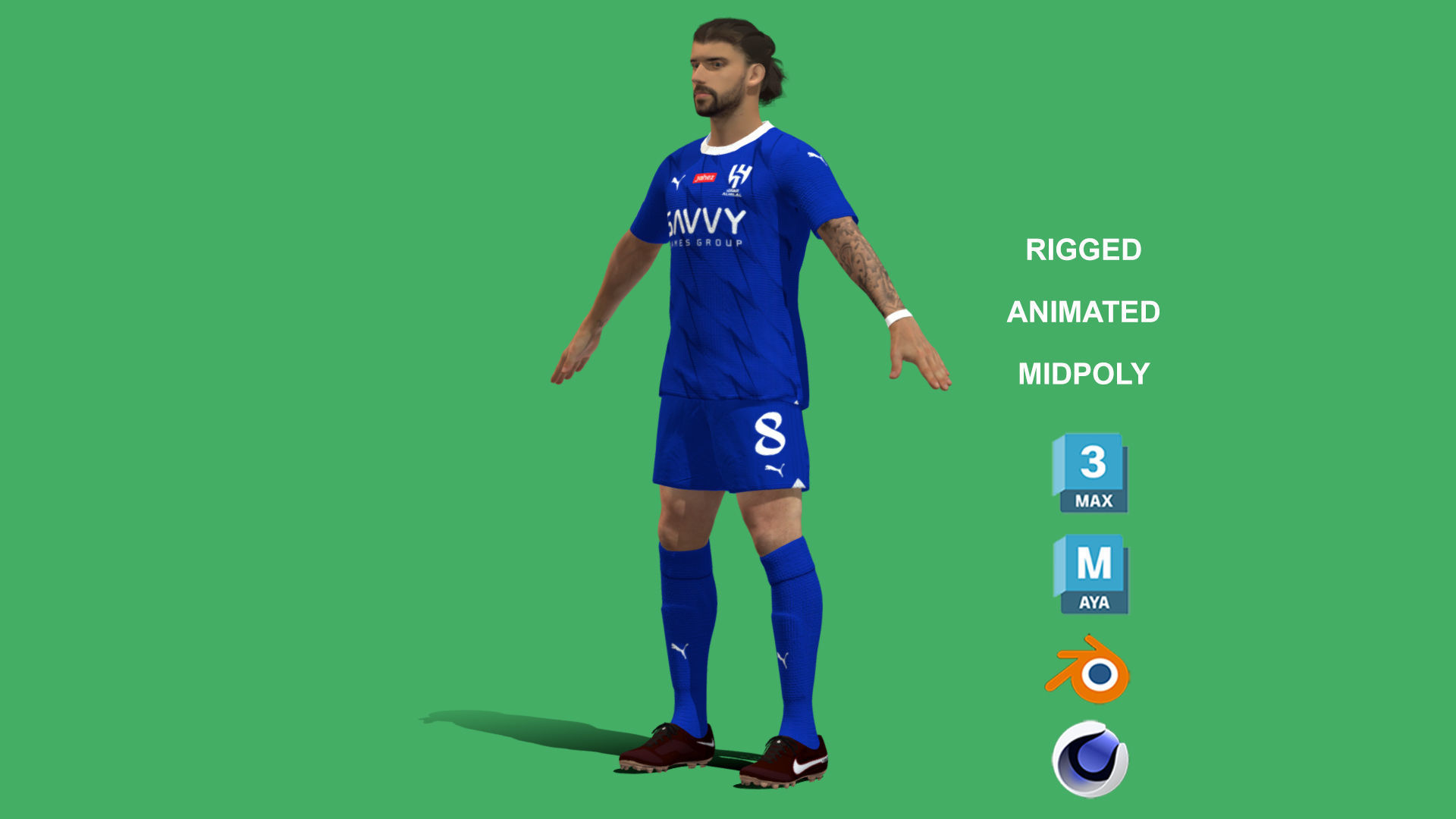 3D Rigged Ruben Neves Al-Hilal 2024 3D model_12