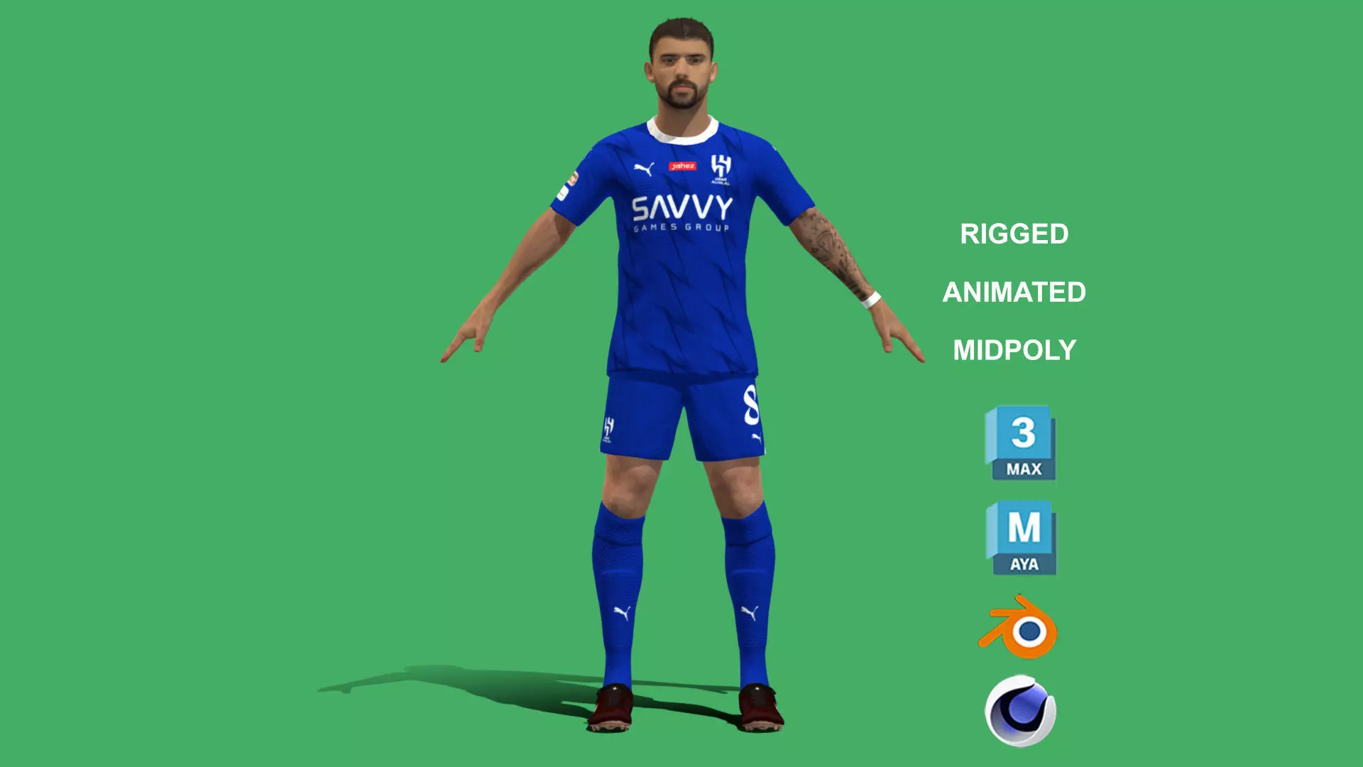 3D Rigged Ruben Neves Al-Hilal 2024 3D model_0
