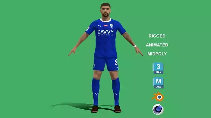 3D Rigged Ruben Neves Al-Hilal 2024 3D model