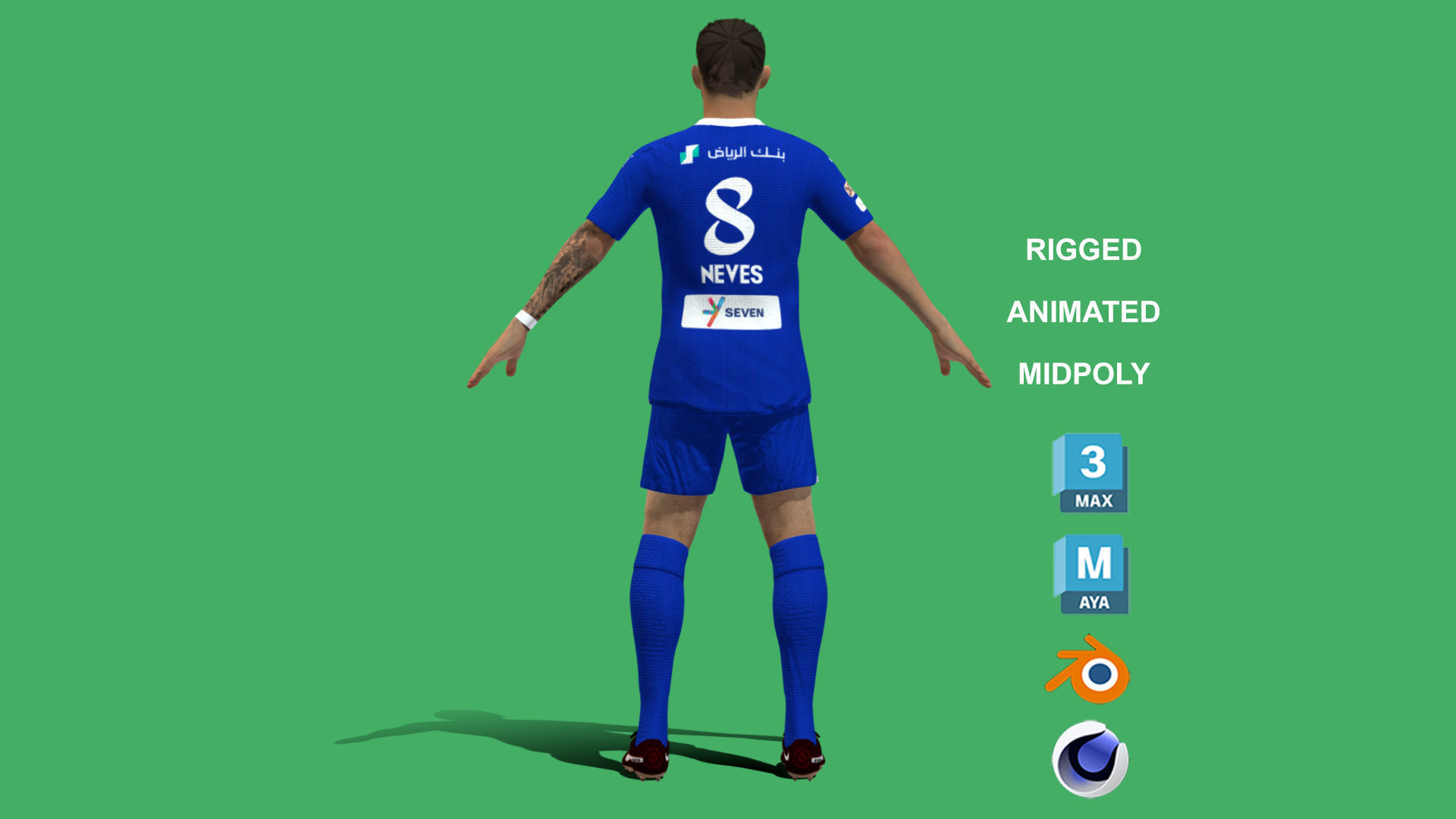 3D Rigged Ruben Neves Al-Hilal 2024 3D model_9