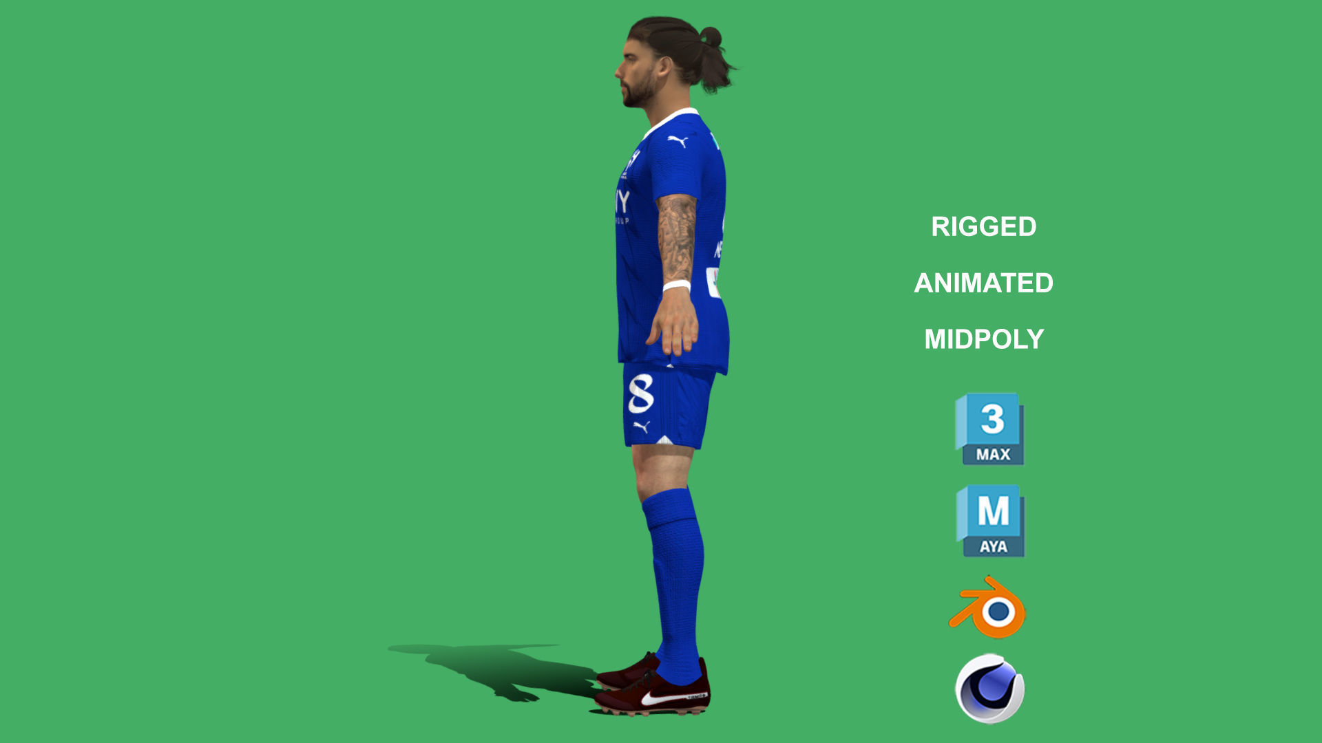 3D Rigged Ruben Neves Al-Hilal 2024 3D model_11