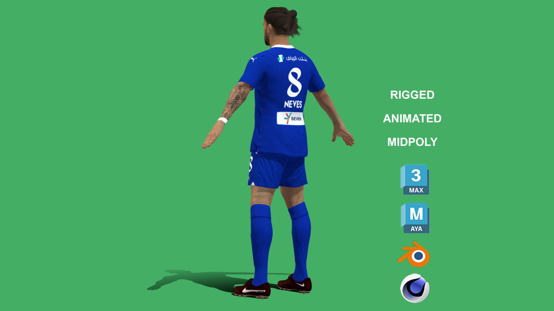 3D Rigged Ruben Neves Al-Hilal 2024 3D model_10