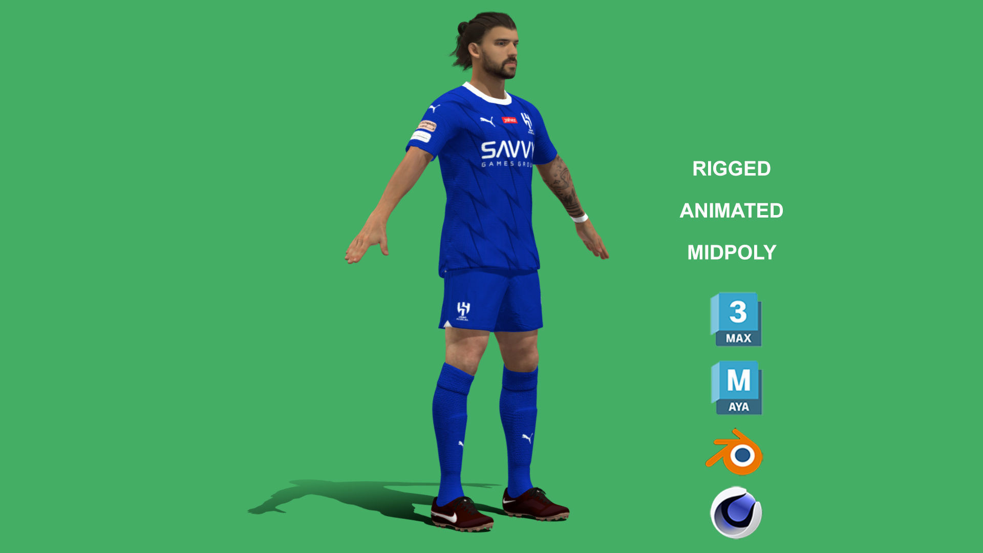 3D Rigged Ruben Neves Al-Hilal 2024 3D model_6