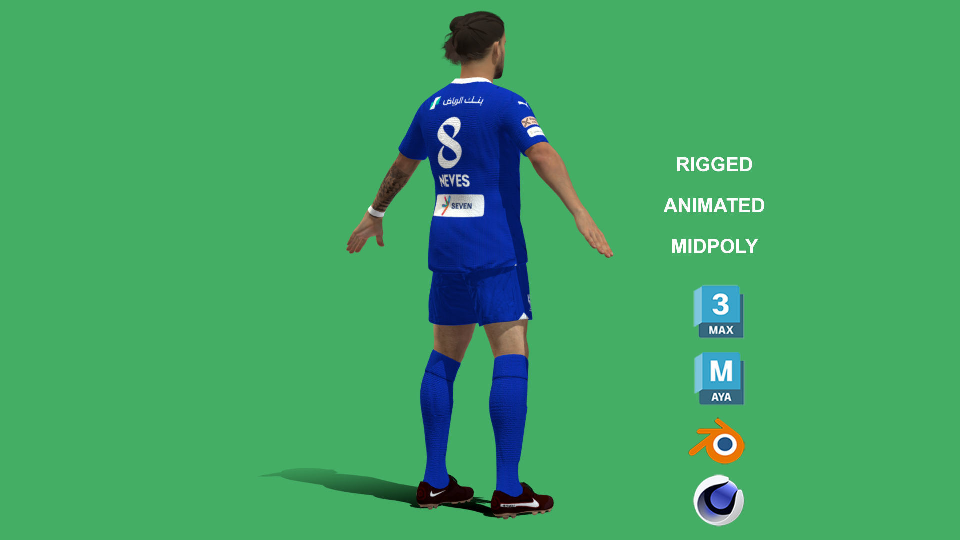 3D Rigged Ruben Neves Al-Hilal 2024 3D model_8