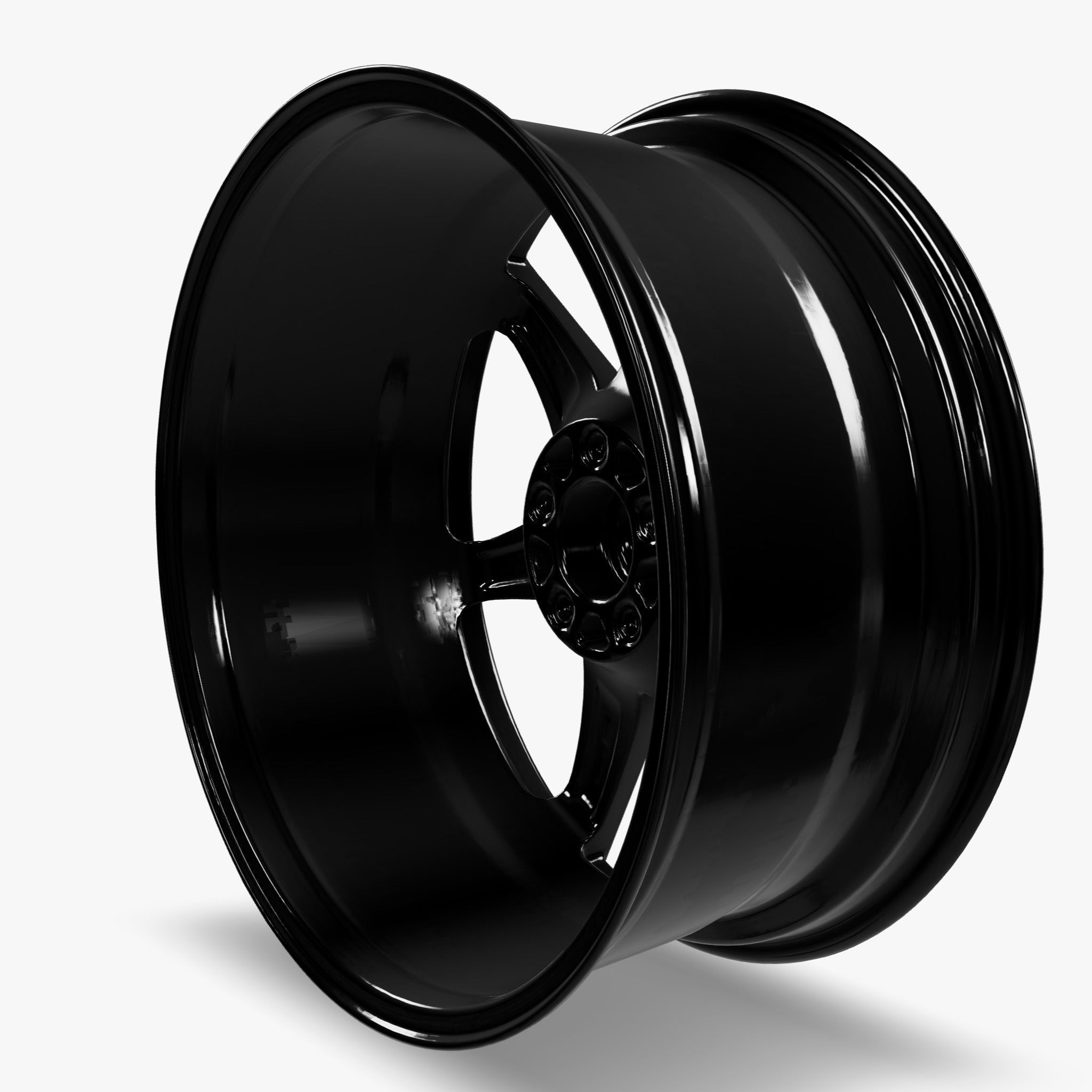Voxx GT5 Wheel Gloss Black Mustang Low-poly 3D model_9