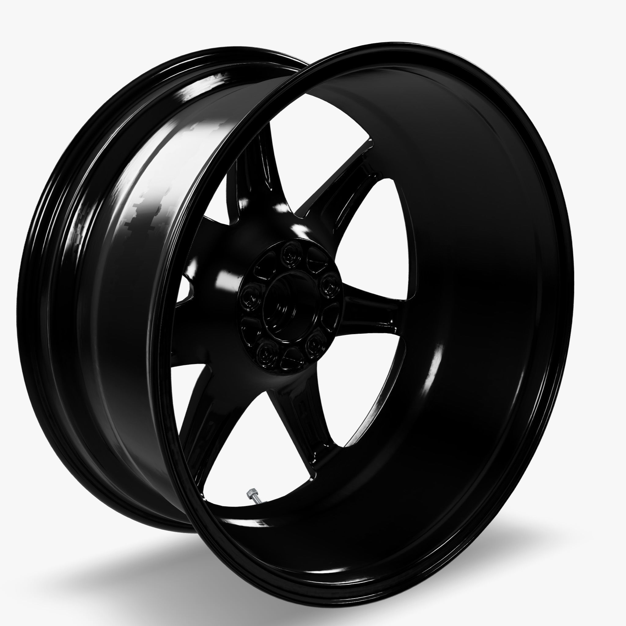 Voxx GT5 Wheel Gloss Black Mustang Low-poly 3D model_8