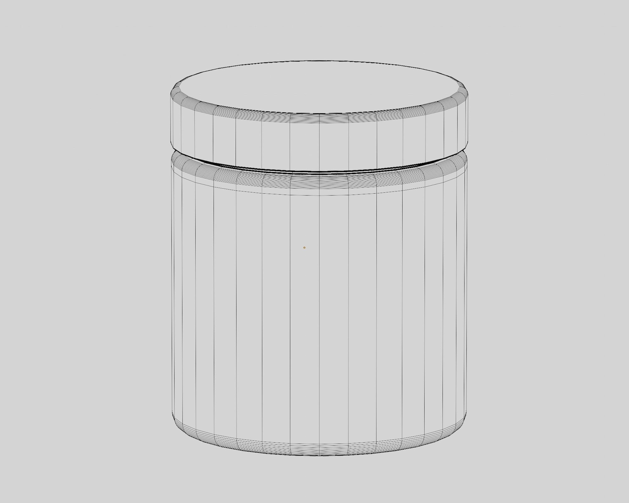 Cream jar 06 Low-poly 3D model_4