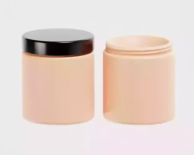 Cream jar 06 Low-poly 3D model