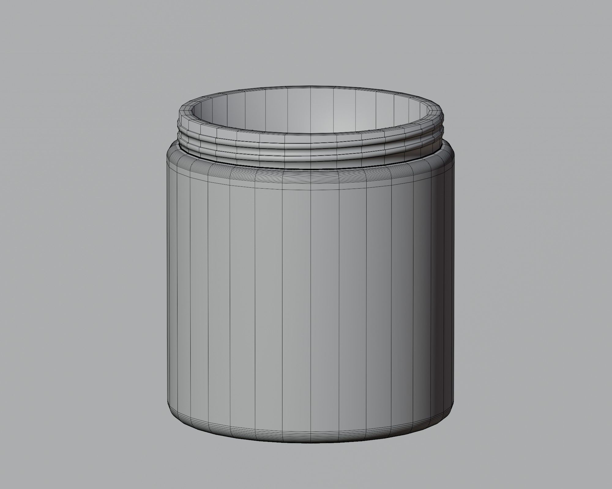 Cream jar 06 Low-poly 3D model_6