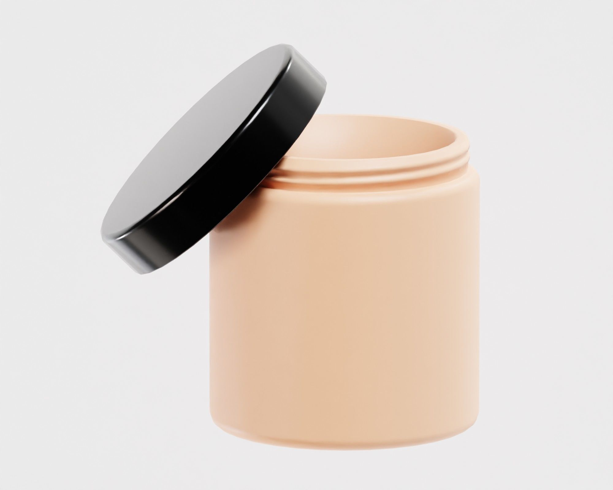 Cream jar 06 Low-poly 3D model_2
