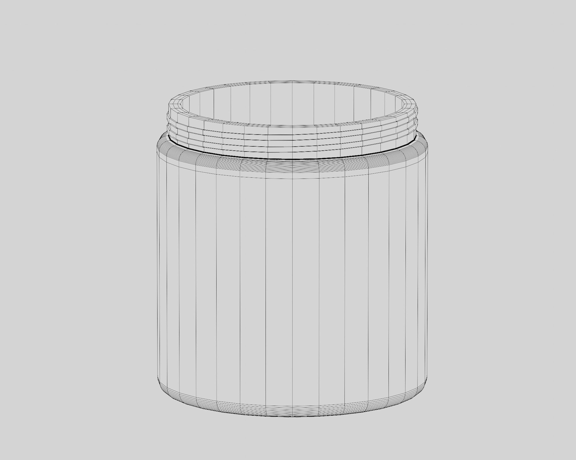 Cream jar 06 Low-poly 3D model_5