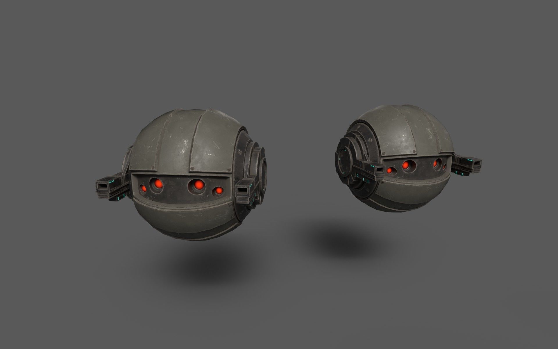 SciFi Drones Low-poly 3D model_1